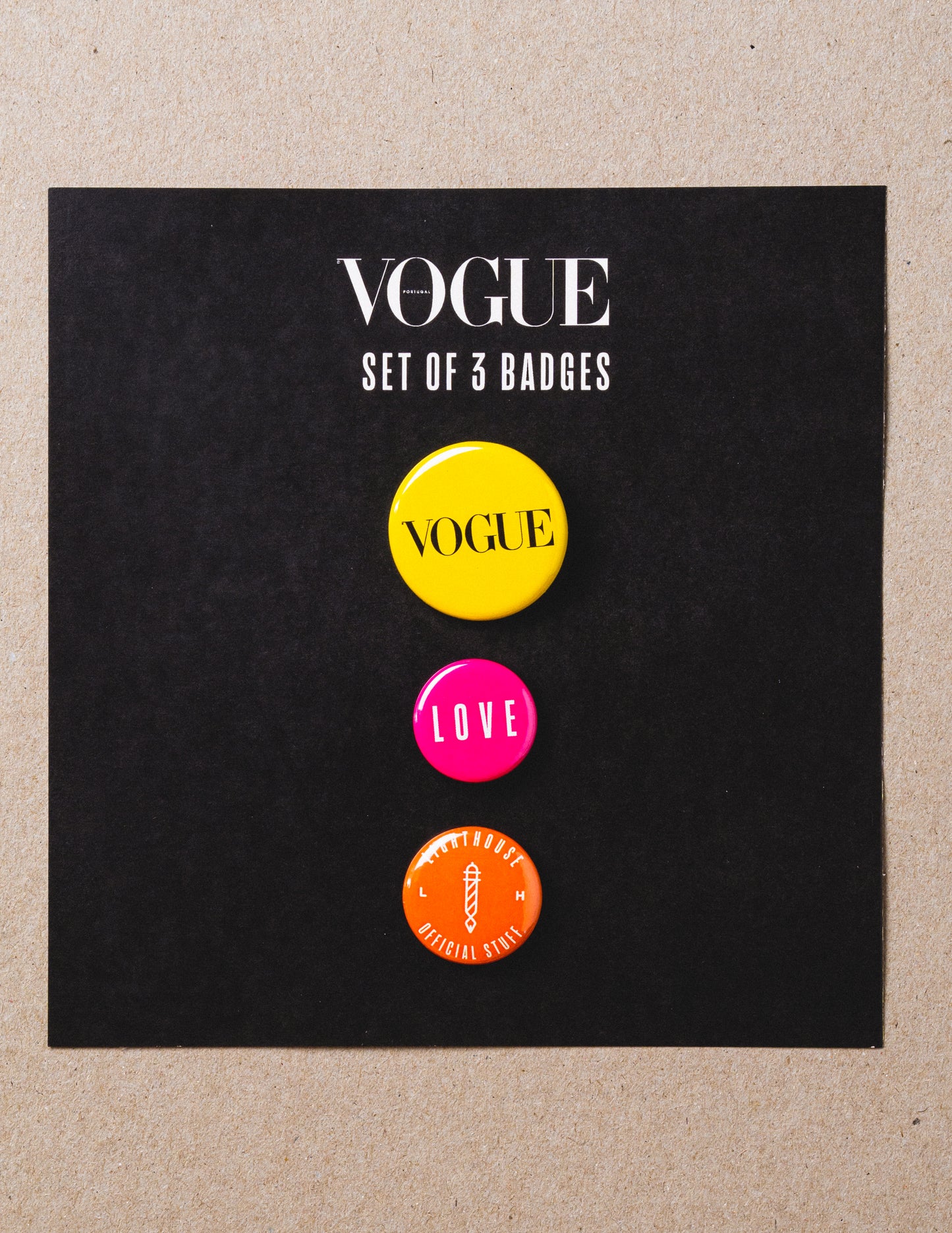 VOGUE SET OF 3 BADGES